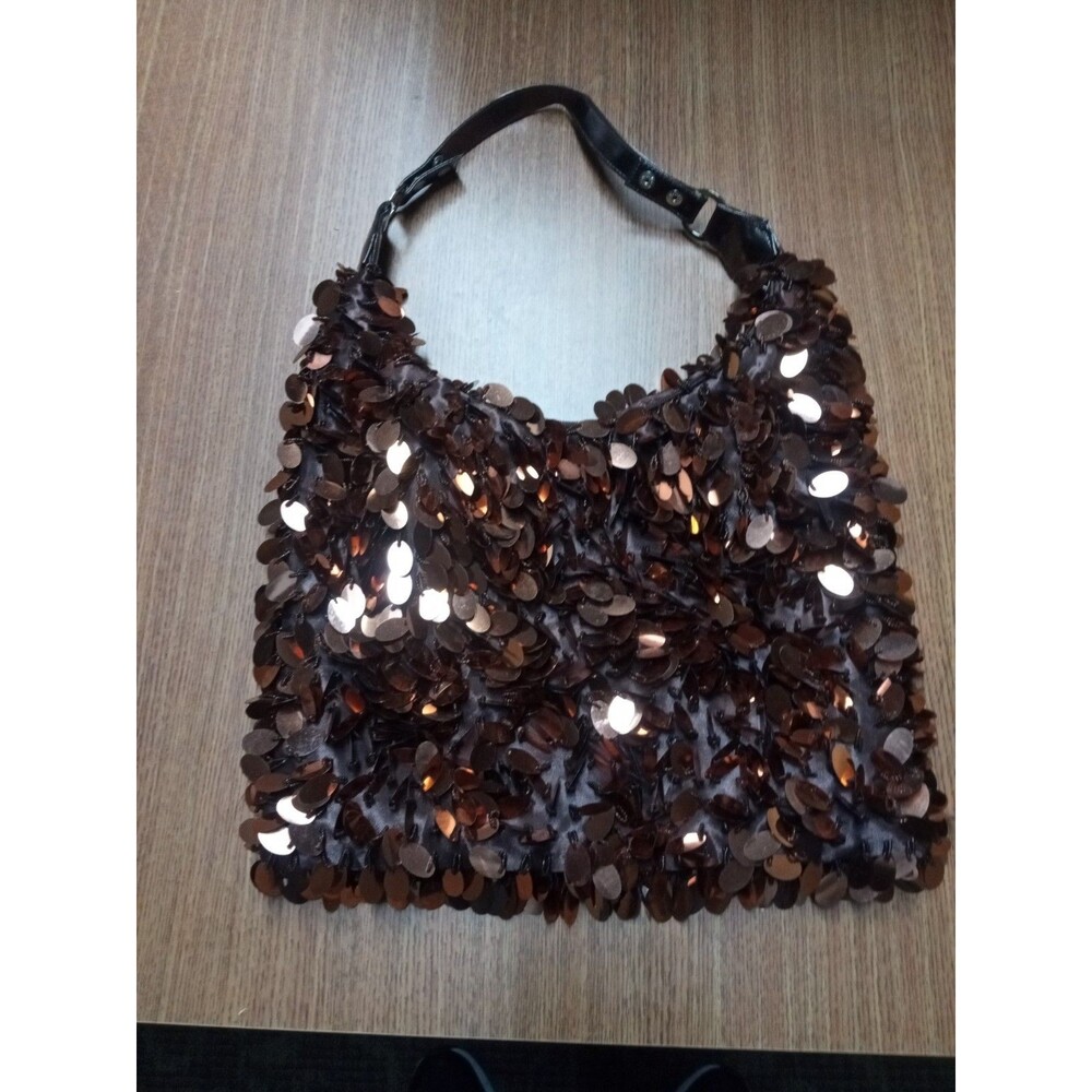 Bronze Beaded Sequin Shoulder Bag